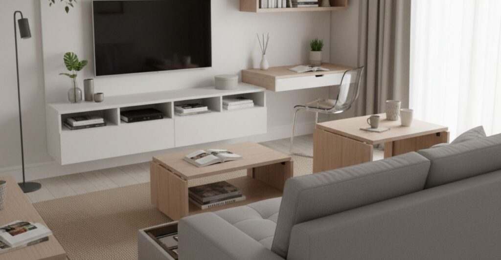 transformação de sala pequena em apartamento
